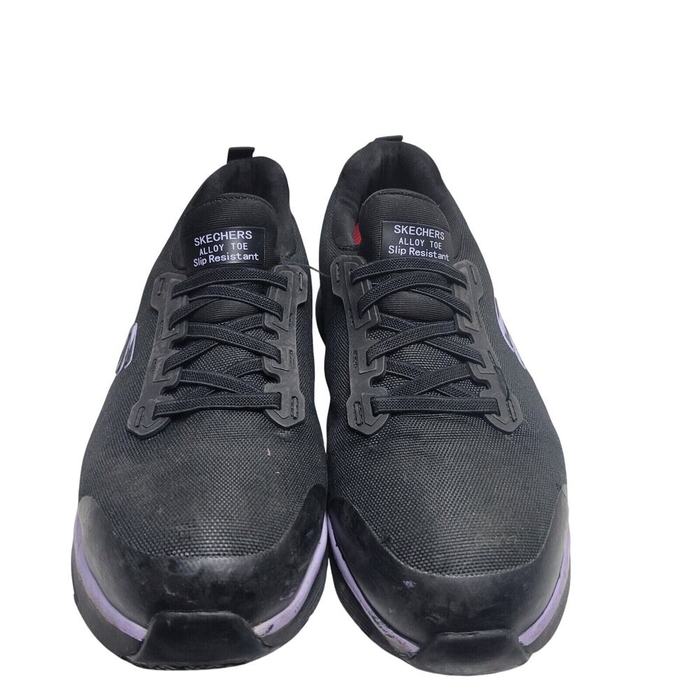 Sketcher WORK shoes Slip Resistant, Alloy Toe, Arch Fit, Memory Foam, Purple 7.5